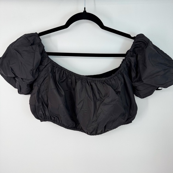 STAUD Lightweight Puffed Short Sleeve Cropped Mini Top - Picture 1 of 3